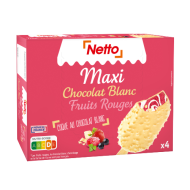 Bât.glacé NETTO maxi chocolat fruits rouges x4 276g