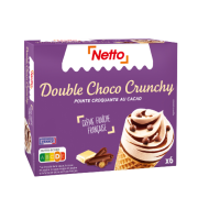 Cône NETTO double chocolat crunchy x6 406g