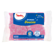 Éponge NETTO grattante douce x2