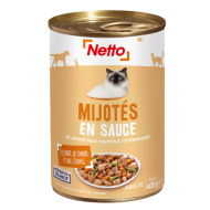 Alim.humide chat NETTO mijoté dinde canard légumes 400g
