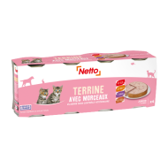 Alim.humide chat NETTO terrine chaton 400g x4