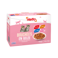 Alim.humide chat NETTO pochons pour chatons 100g x12