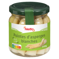 Asperges blanches NETTO pointes non pêlées 190g