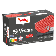 Steak haché NETTO tendre surgelé assaisonné 1kg