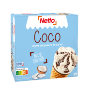 Cône NETTO coco x6 414g