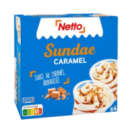 Ice cream NETTO sundae caramel x4 301g