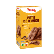 Biscuits NETTO ptit déj pépites chocolat cacao 400g