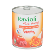 Raviolis NETTO pur boeuf 800g