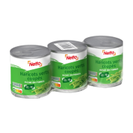 Haricots verts NETTO très fins 3x110g