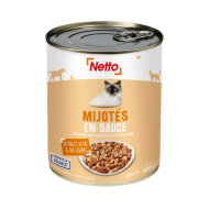 Alim.humide chat NETTO mijoté en sauce adulte lapin/foie/lég.800g