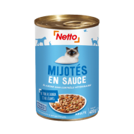 Alim.humide chat NETTO mijoté en sauce thon saumon légumes 400g