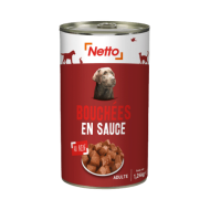 Alim.humide chien NETTO bouchées en sauce bœuf 1240g