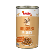 Alim.humide chien NETTO bouchées en sauce au poulet 1