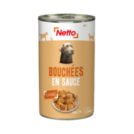 Alim.humide chien NETTO bouchées en sauce à la volaille 1240g