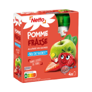 Compote gourde NETTO pomme fraise 90g x4