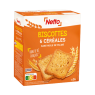 Biscottes NETTO céréales 300g