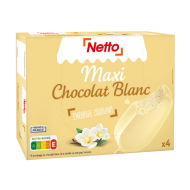 Bât.glacé NETTO maxi chocolat blanc 120g x4