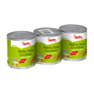 Petits pois carottes NETTO extra fins 3x130g