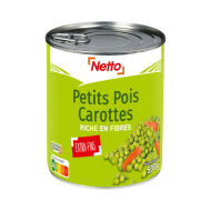 Petits pois carottes NETTO extra fins 800g