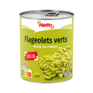 Flageolets verts NETTO extra fins 800g