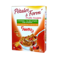Céréales adulte NETTO pétales de riz fruits rouges 300g
