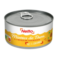 Thon NETTO miettes huile tournesol 160g