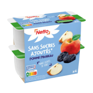 Compote NETTO pomme pruneau sans sucre 100g x4