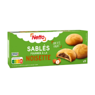 Biscuits NETTO sablés fourrés chocolat noisettes 125g