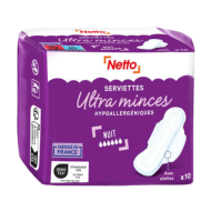 Serviettes hyg. NETTO ultra night x10