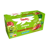 Compote gourde NETTO pomme fraise 90g x12