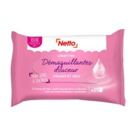 Lingettes démaquillantes NETTO douceur x25