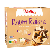 Cône NETTO rhum raisin x6 436g