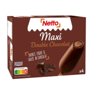 Bât.glacé NETTO double chocolat x4 392g