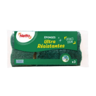Éponge NETTO grattante verte x3