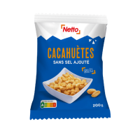 Noix apéritif NETTO cacahuètes sans sel 200g