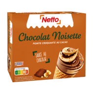 Cône NETTO chocolat noisette 412g
