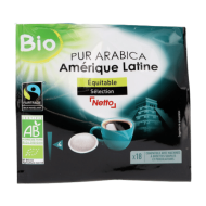 Café dosettes bio NETTO arabica amérique latine x18 125g