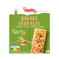 Barre céréales NETTO noisette 126g