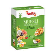 Céréales adulte NETTO muesli croustillant 5 fruits 500g