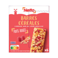 Barre céréales NETTO fruits rouges 150g