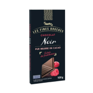 Tablette choco. NETTO noir dégustation framboise 100g