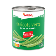 Haricots verts NETTO extra fins 800g