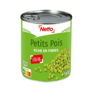 Petits pois NETTO extra fins 800g