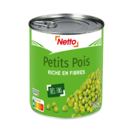 Petits pois NETTO très fins 800g