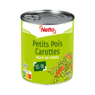 Petits pois carottes NETTO très fins 800g