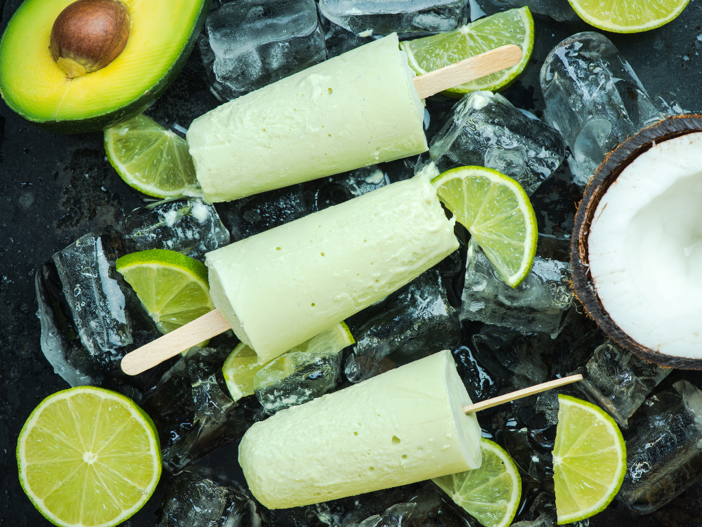 Recette Popsicles Avocat, citron vert et coco Recette Popsicles Avocat, citron vert et coco